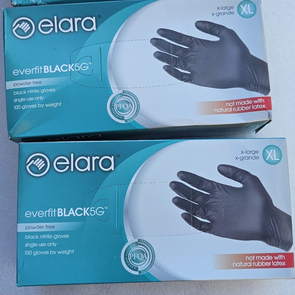 2X Black Nitrile Gloves 5G TOP QUALITY size XL